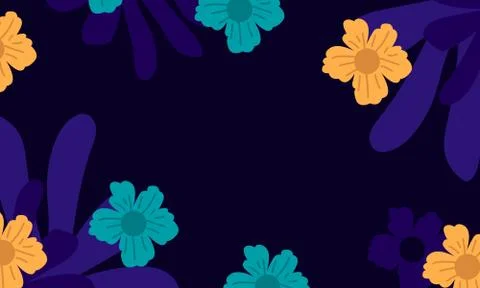 Random Flowers Scattered Background Illustrazione stock