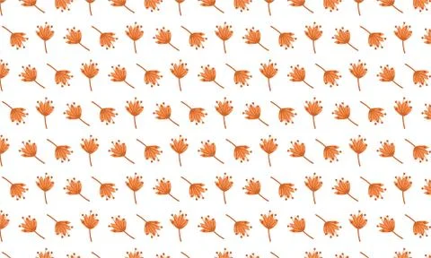 Random Flowers Scattered Background Stock Illustration