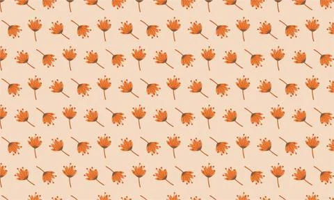 Random Flowers Scattered Background Stock Illustration