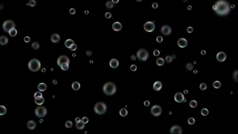 Random Fly Soap Bubbles Loop Animation / with QuickTime Alpha Channel. Stock Footage