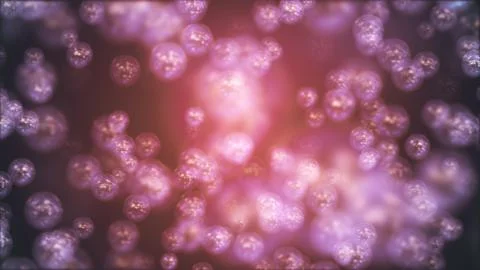 Random flying abstract bubbles molecules in color environment illustration Stock Illustration