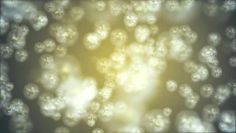 Random flying abstract bubbles molecules in color environment illustration Stock Illustration