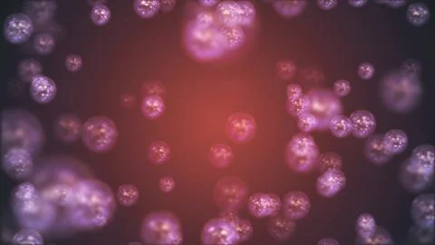 Random flying abstract bubbles molecules in color environment illustration Stock Illustration