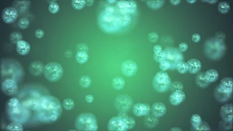 Random flying abstract bubbles molecules in color environment illustration Stock Illustration