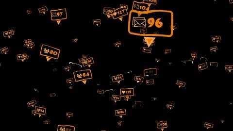 Random Like, Follower, Comment Icons Stock Illustration