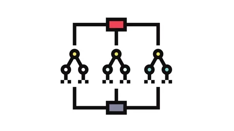 Random forest algorithm color icon animation Stock-Footage 326103464