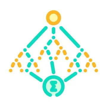 Random forest algorithm color icon vector illustration 스톡 일러스트