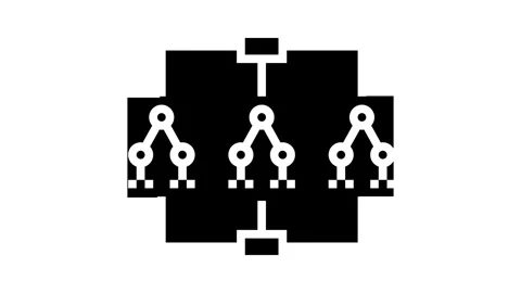 Random forest algorithm glyph icon animation 스톡 동영상 326150669