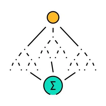 Random forest algorithm icon color illustration Stock Illustration