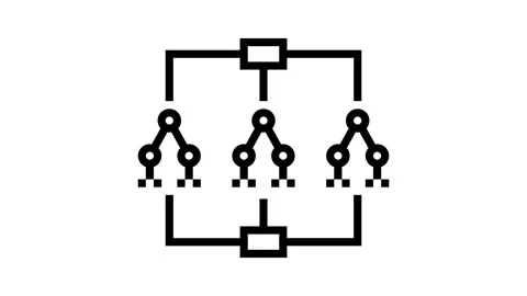 Random forest algorithm line icon animation Stock Footage 326130157