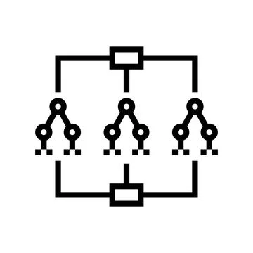 Random forest algorithm line icon vector illustration Stockillustratie