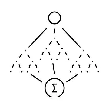 Random forest algorithm line icon vector illustration Stock Illustration