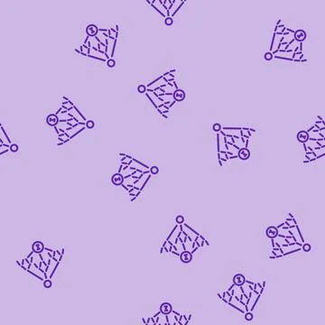 Random forest algorithm line vector seamless pattern Illustrazione stock