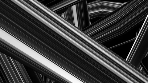 Random fractal elements, 3d rendering. Computer generated abstract tangled Stock Footage 127608227