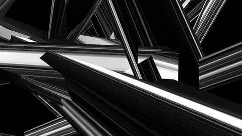 Random fractal elements, 3d rendering. Computer generated abstract tangled Stock Footage 127609278