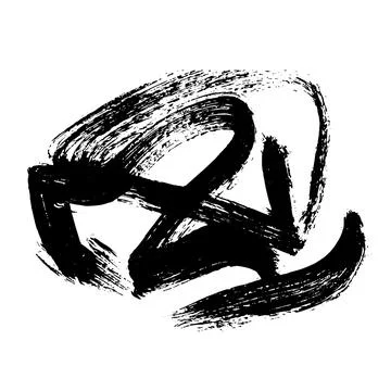 Random Free Hand Abstract Brush Hand Drawing. Vector Illustration Stock Illustration