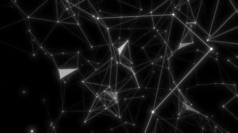 Random geometric plexus. Rotation of structures on a dark background. Stock Footage 115130578