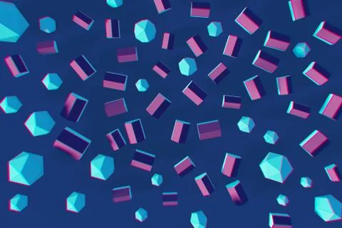 Random geometric shapes 3d render design element 스톡 일러스트