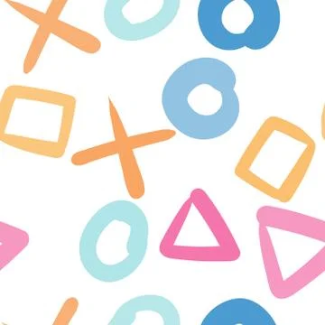 Random geometric shapes pattern. Abstract background. Geometrical simple illu 스톡 일러스트