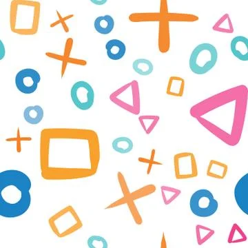 Random geometric shapes pattern. Abstract background. Geometrical simple illu Illustrazione stock