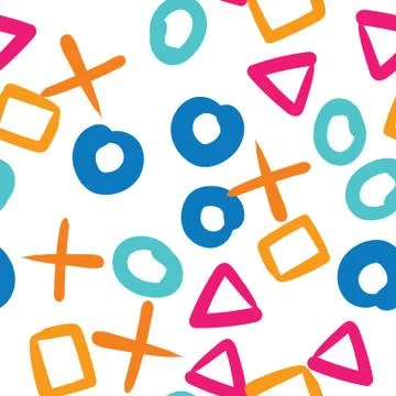 Random geometric shapes pattern. Abstract background. Geometrical simple illu 스톡 일러스트