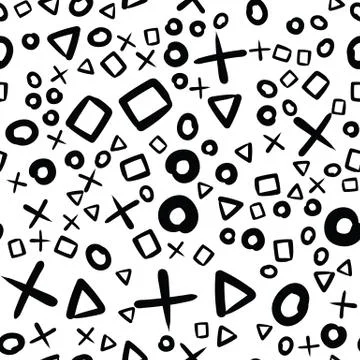 Random geometric shapes pattern. Abstract background. Geometrical simple illu Illustrazione stock