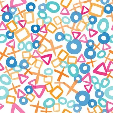 Random geometric shapes pattern. Abstract background. Geometrical simple illu Illustrazione stock