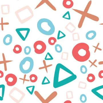 Random geometric shapes pattern. Abstract background. Geometrical simple illu Stock Illustration