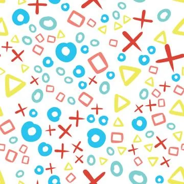 Random geometric shapes pattern. Abstract background. Geometrical simple illu Stock Illustration