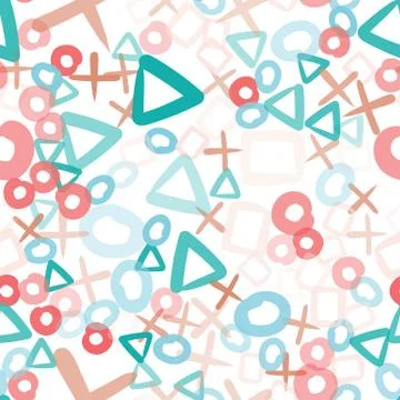 Random geometric shapes pattern. Abstract background. Geometrical simple illu Stock Illustration