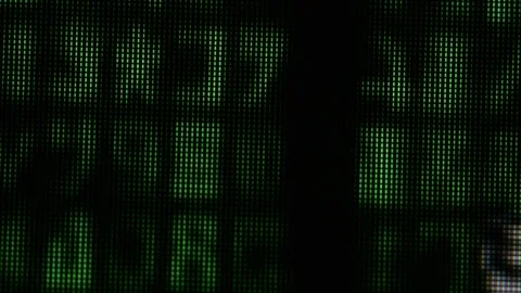 Random green code on a computer screen black background Stock Footage 118859433