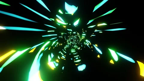 Random  green yellow with cyan Painted neon lights VJ loop0001-0240 Stock Footage 330240369