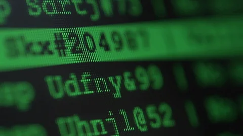 Random Hacking Codes Running on the Screen of the Computer. Closeup Video. Video stock 90336375