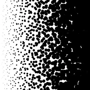 Random halftone, pointillism pattern - Irregular dots abstract monochrome hal Stock Illustration