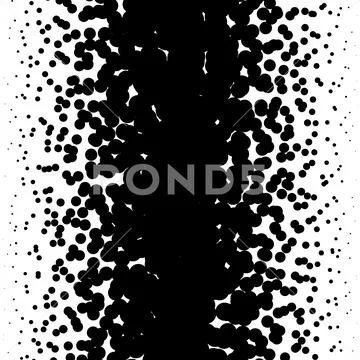 Random halftone, pointillism pattern - Irregular dots abstract monochrome hal Ilustração Stock