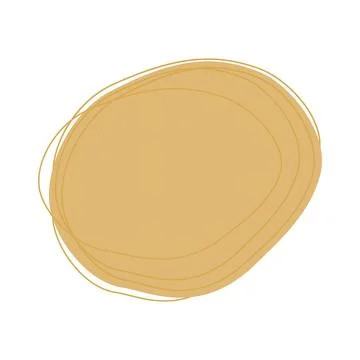 Random hand drawn oval spot with curve strokes in trendy sandy shades isolated Stock Illustration
