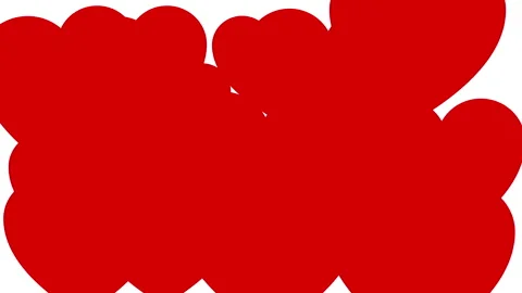 Random hearts flooding transition Stock Footage 142510615
