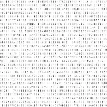 Random Hex Code Stream. Abstract digital data element. Matrix background. Vec Stock Illustration