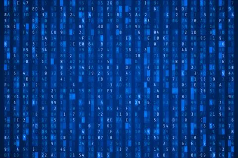 Random hexadecimal code. Abstract digital data element. Matrix background. Ve Stock Illustration