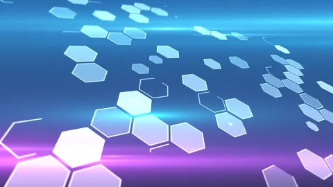 Random hexagon array pattern on colourful background 動画素材 252813380