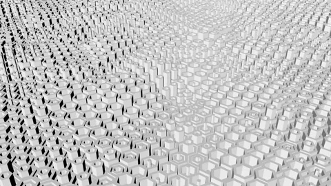 Random hexagon movement. Computer animation. Seamless loop. Stock Footage 100186855