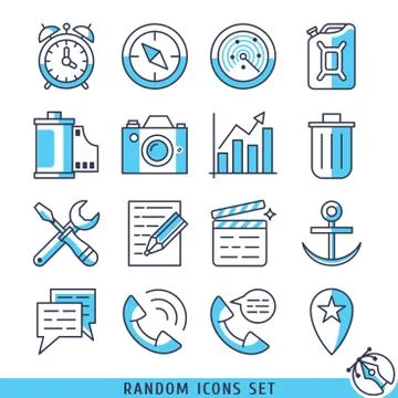 Random icons set vector illustration Stock Illustration