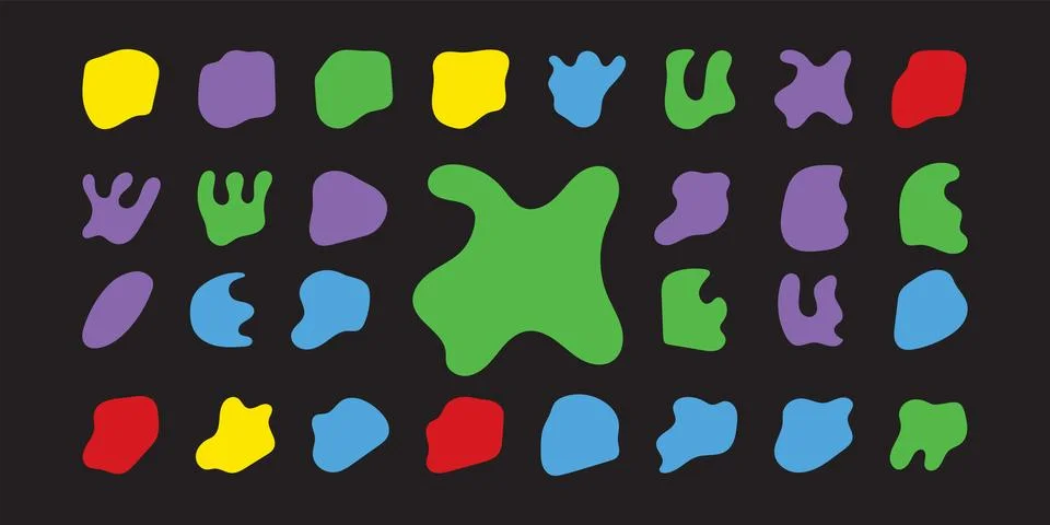 Random inkblot, organic blob shape. Stock Illustration