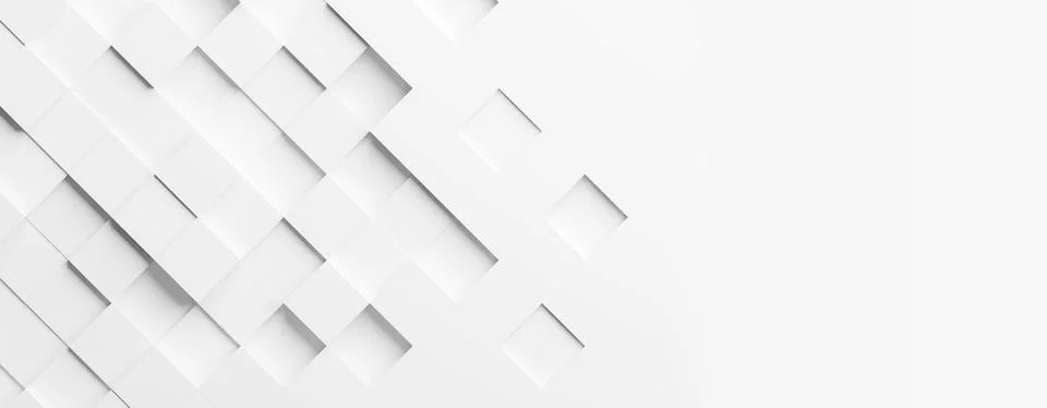 Random inlay white square diagonal cube boxes block background wallpaper bann Stock Illustration