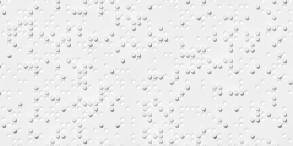 Random inset and outset tiny round white circles background wallpaper banne.. Stock Illustration