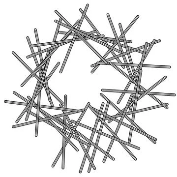 Random intersecting lines abstract geometric pattern. Artistic geometric illu Illustrazione stock