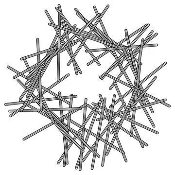 Random intersecting lines abstract geometric pattern. Artistic geometric illu Stock Illustration