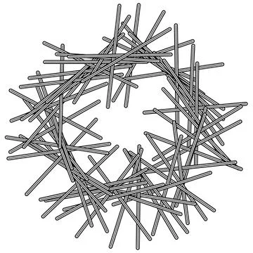 Random intersecting lines abstract geometric pattern. Artistic geometric illu Stock Illustration