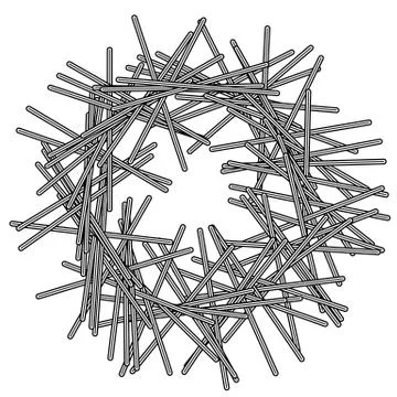 Random intersecting lines abstract geometric pattern. Artistic geometric illu Stock Illustration