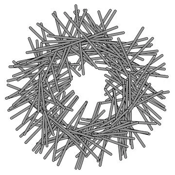 Random intersecting lines abstract geometric pattern. Artistic geometric illu Stock Illustration